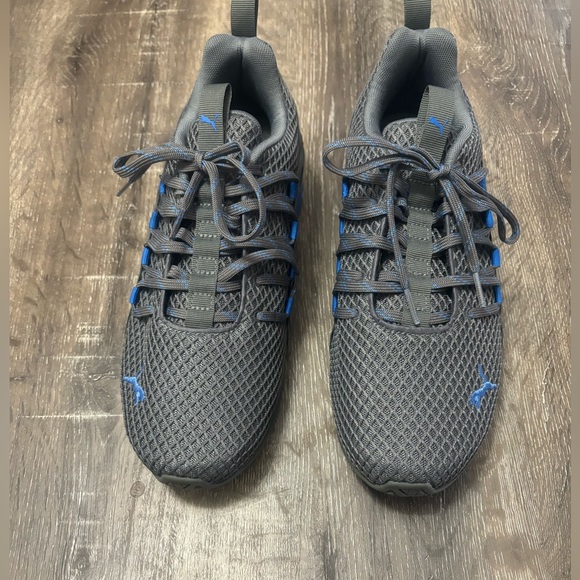 PUMA AXELION SPARK LOW TRAINERS SPORTS SNEAKERS MEN SHOES GREY/BLUE - Picture 3 of 11